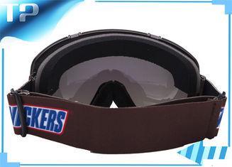 Brown Racing Clear Lens Customized Womens Ski Goggles Anti