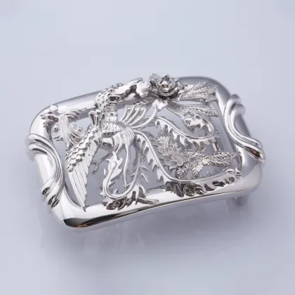 Wholesale Custom 925 Sterling Silver Chinese Phoenix Belt Buckle