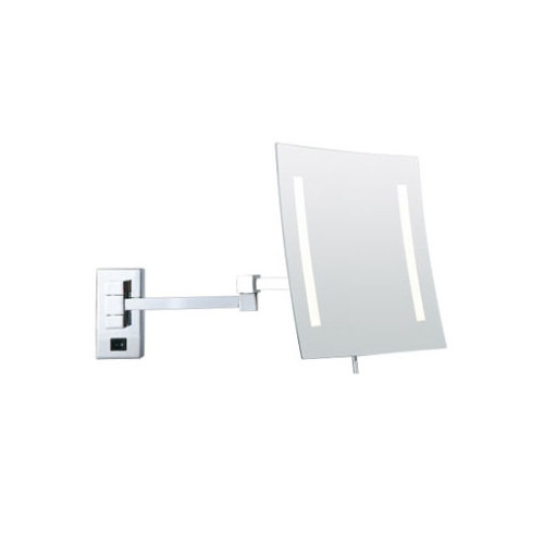 Frameless wall lighted shaving mirror