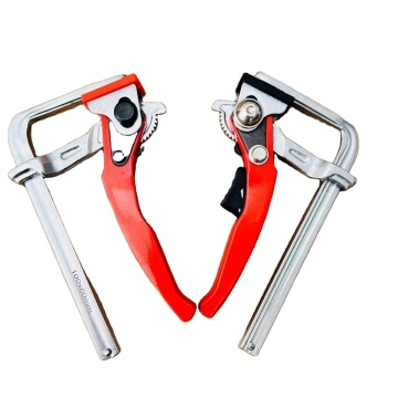 Using an F Clamp: How to Properly Place and Close an Open Clamp on a Work Piece with a Lever