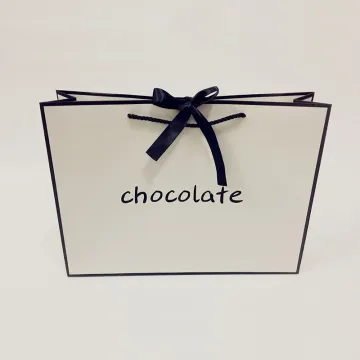 Luxury shopping paper bag side view