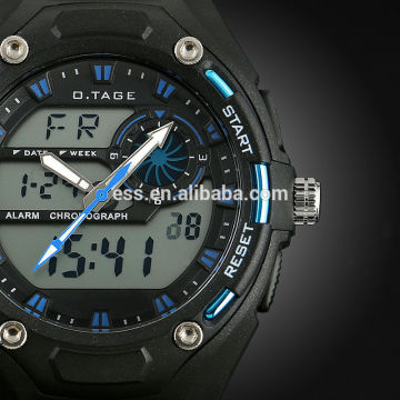 Men's Blue Rubber Digital Analog Dual Dial Sport Watch WS066