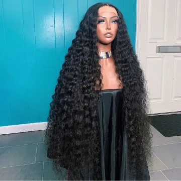 Wholesale HD Transparent Lace 100% Human Hair water Wave Wig Brazilian Hair Water Wave Lace Front Wigs With Baby Hair