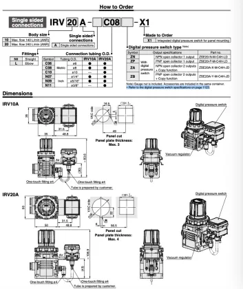 SMC Air Negative Pressure Regulating Switch IRV Series Vacuum Pressure Regulator