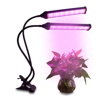 Full Spectrum 360 Degree Adjustable Plant Growth LED Desk Lamp with Three Heads for Home and Garden Use