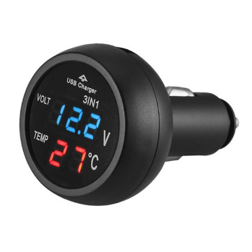 12V LED COAR Rokok yang lebih ringan Charger dengan voltmeter dan tester suhu