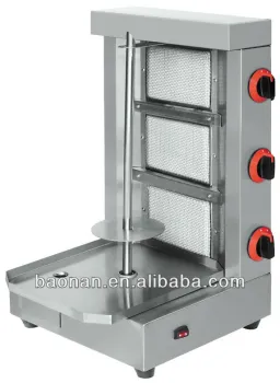3 Burners Stainless Steel Gas Shawarma machine