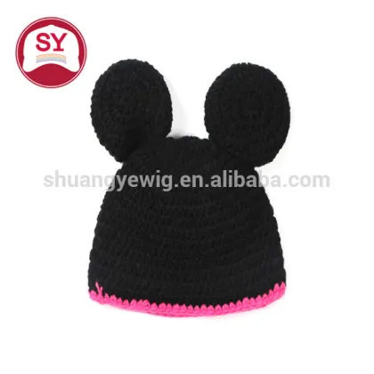 lalaloopsy beanie,knitted pom pom,children handmade crochet hat