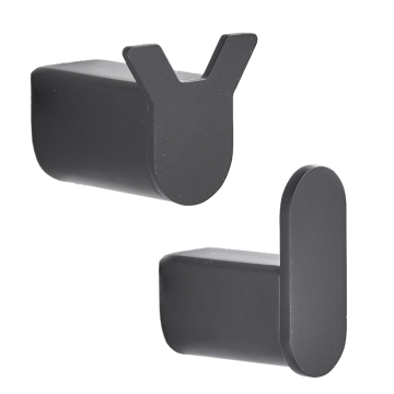 Modern Stainless Steel Black Double Robe Hook Wall-Mounted Coat Hanger