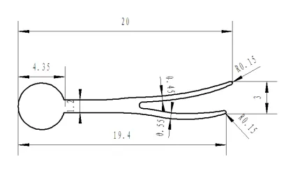 PVC Plastic Edge Sealing Strip - Glass Door Sealing Profile
