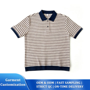 Gestreiftes Poloshirt mit Kontrastkragen