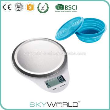 TY3204 stainless steel kitchen food diet scale with silcone bowl