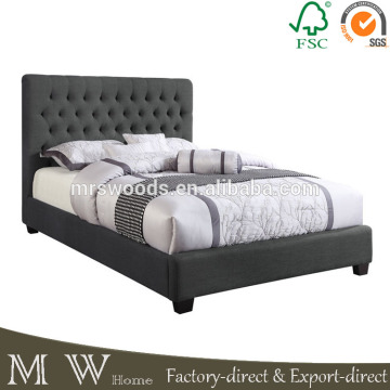 tempat tidur kayu ek Prancis buatan tangan, tempat tidur berlapis berlapis jumbai, tempat tidur berumbai tombol Prancis