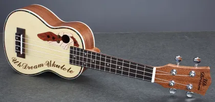 Custom lettering rosewood ukulele