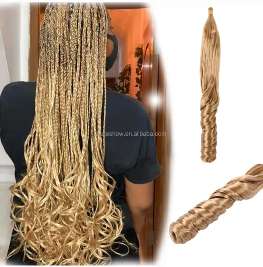Hot sell French Curl Crochet Braids Custom 16-22inch Spiral Curly Hair  Synthetic Wavy braiding hair Extensions