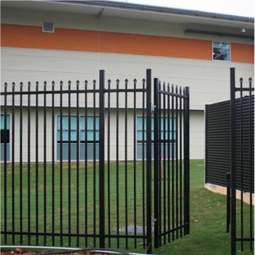 Industrial area PVC powder coated Iron fence