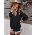 Women's Casual VNeck Long Chiffon Blouses