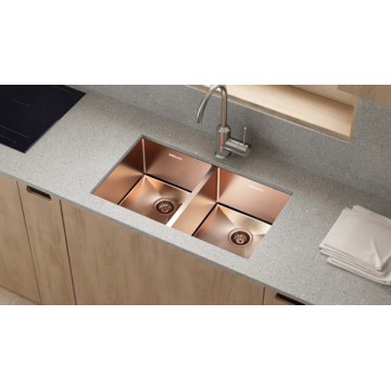 Popular PVD Rose Golden Handmade Modern Kitchen Sink