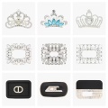 Clips de chaussures de mariée de style cristal avec logo personnalisé