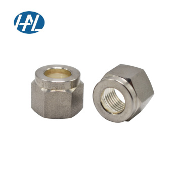 Stainless Steel 316 High Pressure Compression Nut and Ferrule Sets for 7/8 In. Caps 1/4'' Tube OD