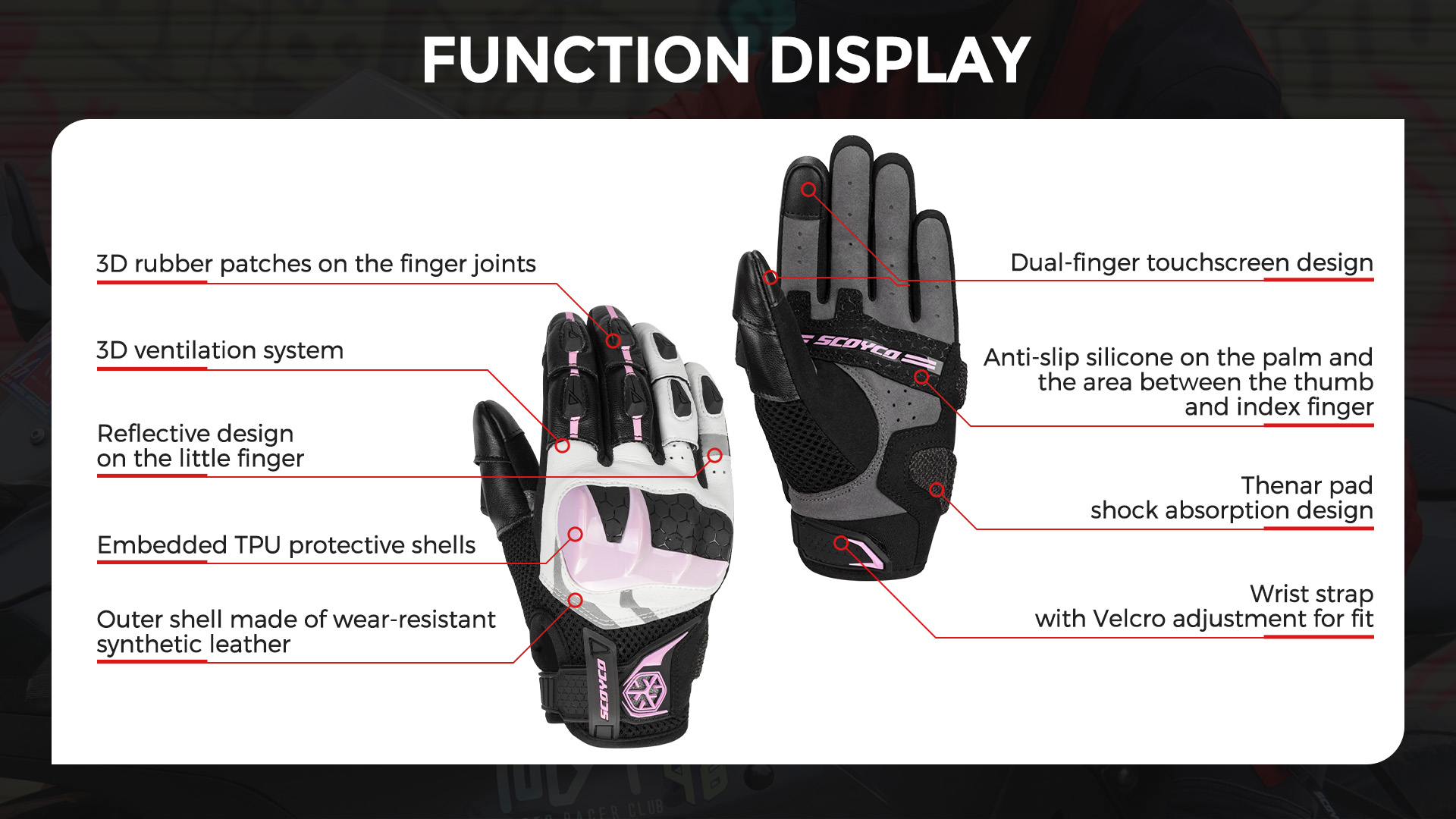 touch screen motorcycle gloves