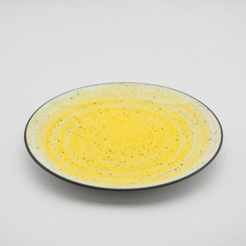 Роскошные ручные стиль в стиле желтый керамический обеденный ужин
