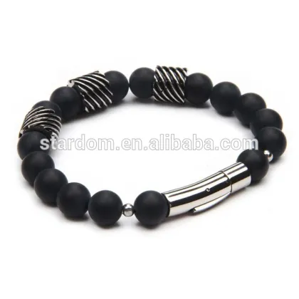 Special Offer! Smart Matt Black Agate Beaded Bracelet