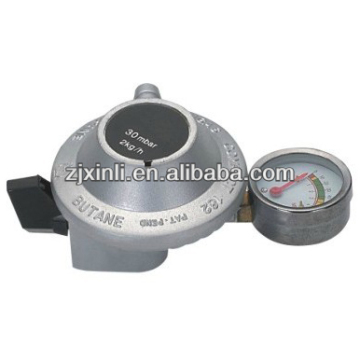 High Quality LPG Regulator with Meter, Zinc Alloy Gas Valve with Child Lock Switch