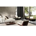 Cómoda silla reclinable con estructura de madera para sala de estar