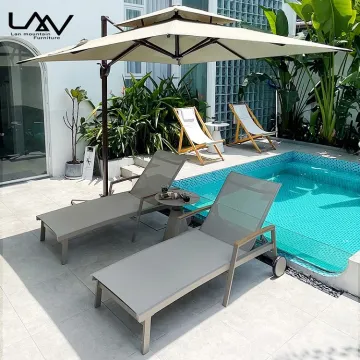 Modern Metal Frame Outdoor Swimming Pool Furniture for Beach and Gardens