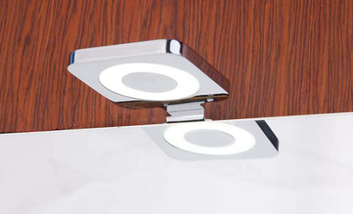 LED -LED -Licht im Badezimmer im quadratischen Stil