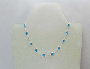 925 Sterling Silver London Blue Topaz Hydro Necklace