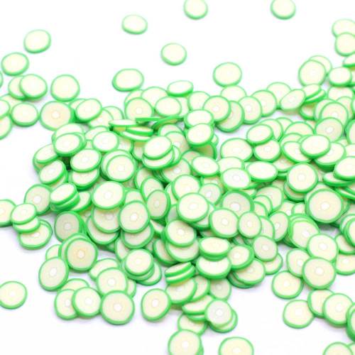 Kawaii powieść miękka glina polimerowa okrągły kawałek koralik zielony 6mm 500 g / partia śliczny wzór do zdobienia paznokci lub szlamu DIY wypełniacze
