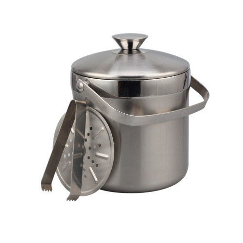 Double-Wall Stainless Steel Ice Bucket Set