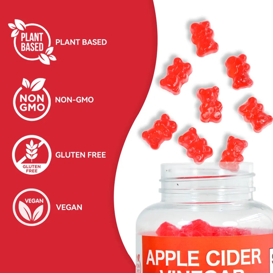 OEM/ODM Custom Flavor Weight Loss Gummies Healthcare Supplement Organic Slim Apple Cider Vinegar Gummies