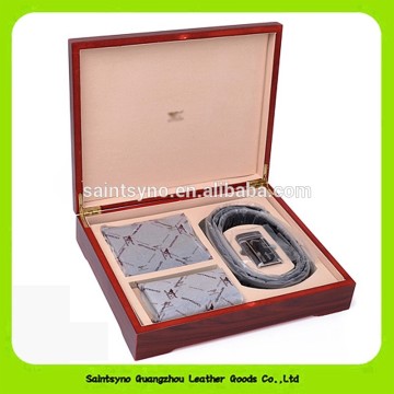 Promotion leather business wallet men gift sets 15022