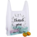 Clear Poly Thank You Supermarket Grocery T Shirt Plastic Shopping Bag