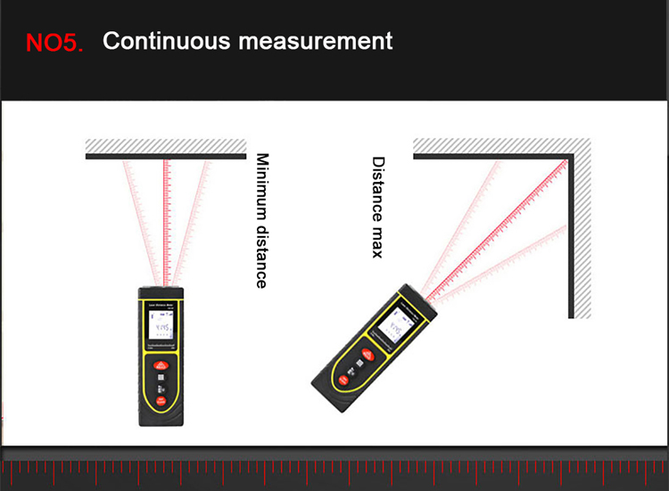 How to use 50m Outdoor Laser Distance Measurer to measure 