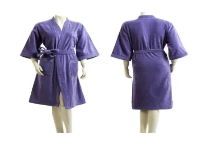 Purple Velour Bathrobe Cotton Pajamas