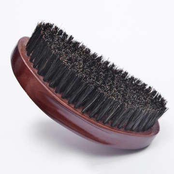 Black Oval Shaped Boar Bristle Barber Beard Brush for Men's Grooming (No Handle)