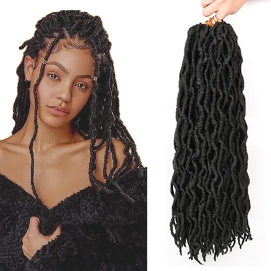 Alileader 18inch Wholesale Nu Faux Locs Ombre Faux Locs Curly Crochet Braiding Hair Extensions