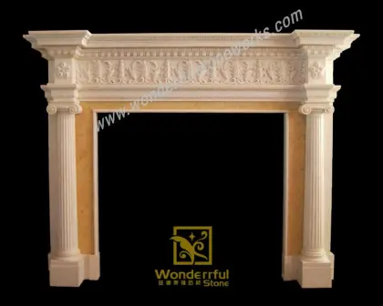 Marble fireplace mantel antique man-made fireplace