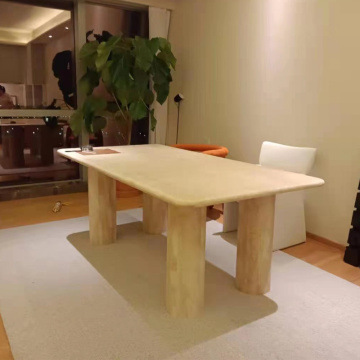 Mesa de jantar de travertino decorativo comercial