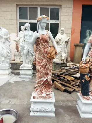 modern outdoor marble carving four season garden statues