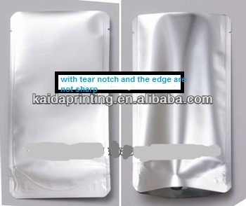 stand up retort pouch,handling 121C-135C processing temperature with tear notch and the round edge