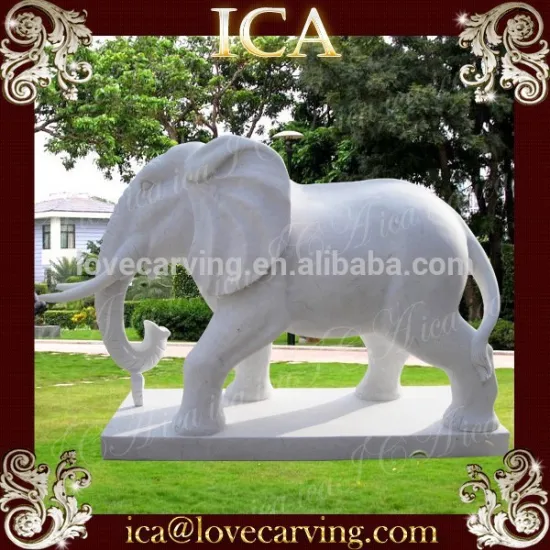 Garden hand carved marble elephent stone animal statue