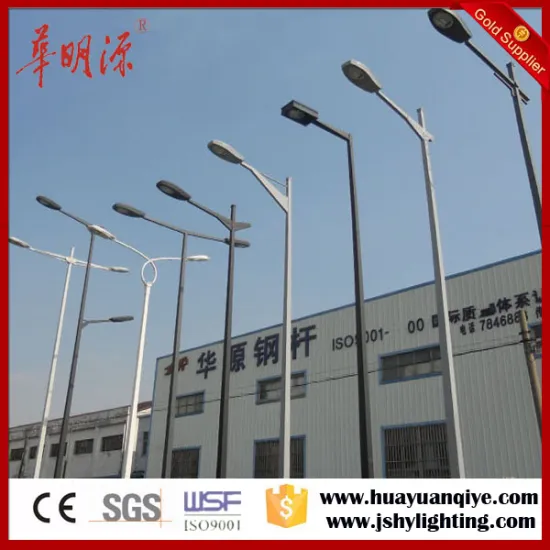 LED galvanized steel square street lighting pole with factory price