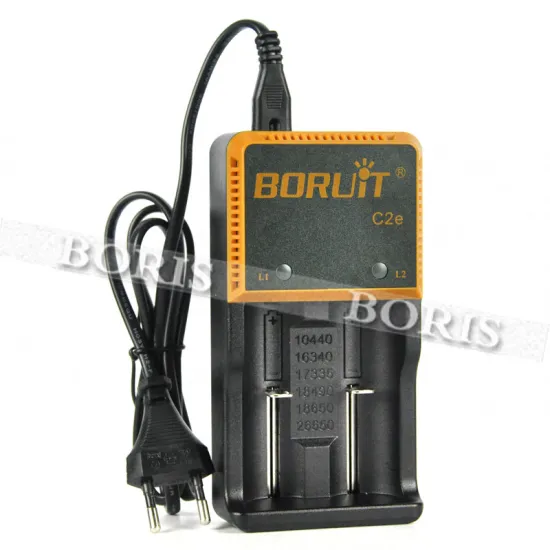 Boruit Newest C2e Battery Charger For 18650 Battery, 26650 Battery