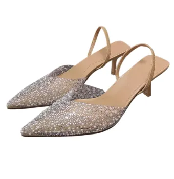 Fashionable 2024 Summer Women's High Heels: Transparent PVC Pearl Design Sandals from Prominent Brands