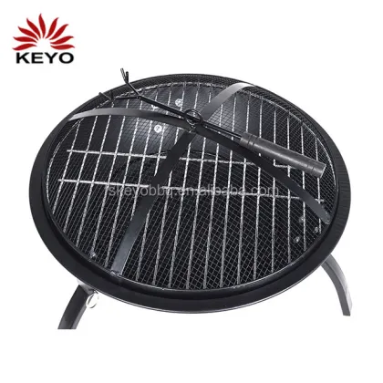 22"" Foldable Metal Garden Fire Pit BBQ Charcoal Fireplace BBQ Grill